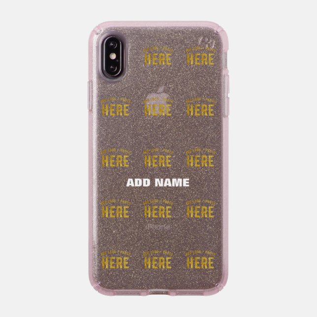 STYLISH MODERN CUSTOMIZABLE PINK VERIFIED BRANDED SPECK iPhone XS MAX CASE (Front (Black Phone))