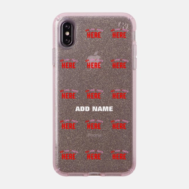 STYLISH MODERN CUSTOMIZABLE PINK VERIFIED BRANDED SPECK iPhone XS MAX CASE (Front (Black Phone))