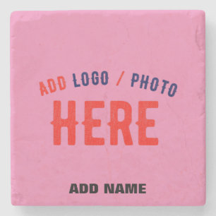 STYLISH MODERN CUSTOMIZABLE PINK VERIFIED BRANDED STONE COASTER