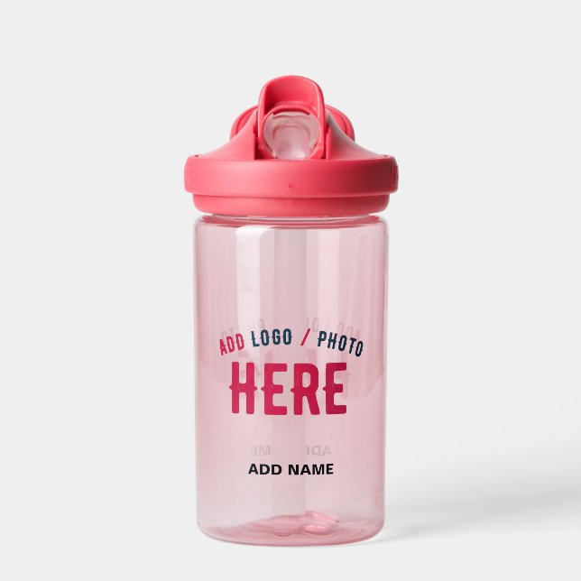 STYLISH MODERN CUSTOMIZABLE PINK VERIFIED BRANDED WATER BOTTLE (Front)