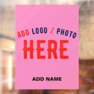 STYLISH MODERN CUSTOMIZABLE PINK VERIFIED BRANDED WINDOW CLING