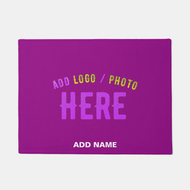 STYLISH MODERN CUSTOMIZABLE PURPLE VERIFIED BRAND DOORMAT (Front)