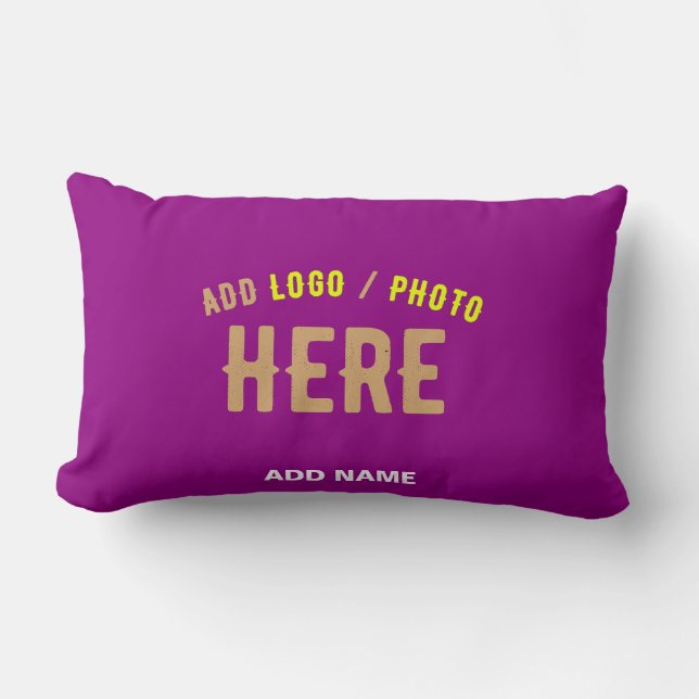 STYLISH MODERN CUSTOMIZABLE PURPLE VERIFIED BRAND LUMBAR PILLOW (Front)