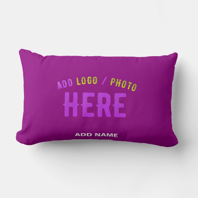 STYLISH MODERN CUSTOMIZABLE PURPLE VERIFIED BRAND LUMBAR PILLOW (Front)
