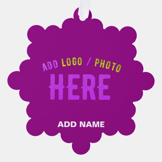 STYLISH MODERN CUSTOMIZABLE PURPLE VERIFIED BRAND ORNAMENT CARD (Front)