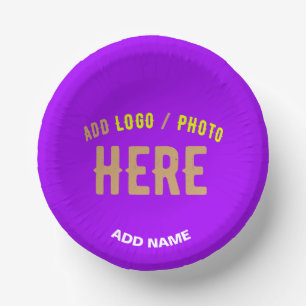 STYLISH MODERN CUSTOMIZABLE PURPLE VERIFIED BRAND PAPER BOWLS