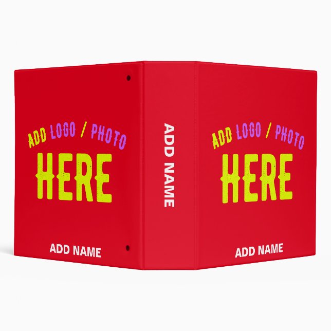 STYLISH MODERN CUSTOMIZABLE RED VERIFIED BRANDED 3 RING BINDER (Background)