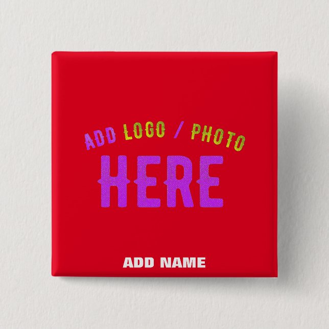 STYLISH MODERN CUSTOMIZABLE RED VERIFIED BRANDED BUTTON (Front)