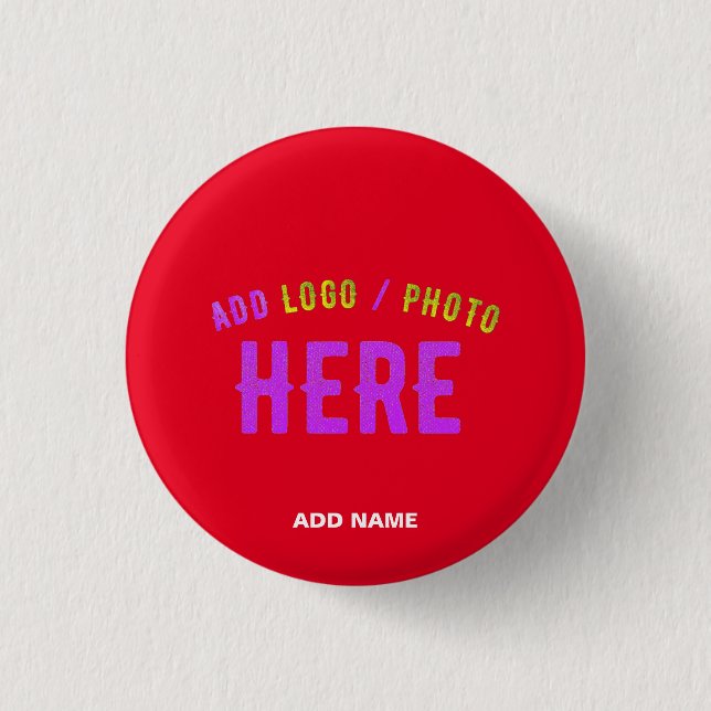 STYLISH MODERN CUSTOMIZABLE RED VERIFIED BRANDED BUTTON (Front)