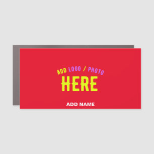 STYLISH MODERN CUSTOMIZABLE RED VERIFIED BRANDED CAR MAGNET
