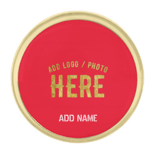 STYLISH MODERN CUSTOMIZABLE RED VERIFIED BRANDED GOLD FINISH LAPEL PIN