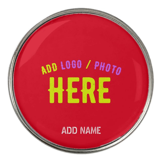STYLISH MODERN CUSTOMIZABLE RED VERIFIED BRANDED GOLF BALL MARKER (Front)