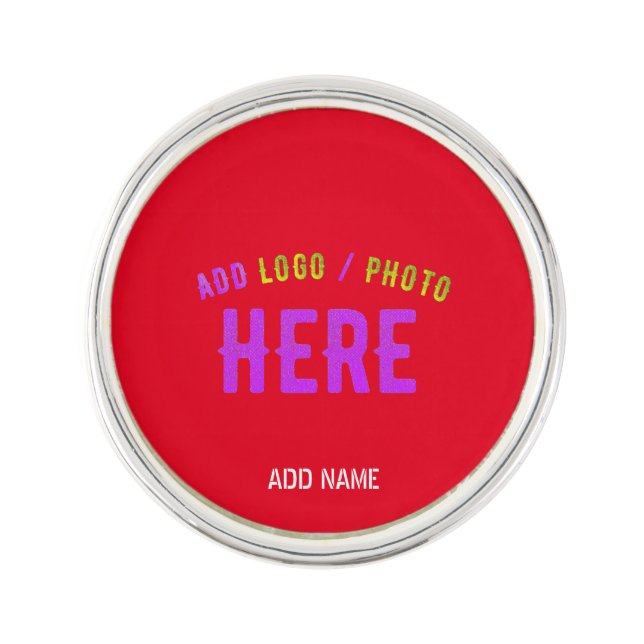 STYLISH MODERN CUSTOMIZABLE RED VERIFIED BRANDED LAPEL PIN (Front)