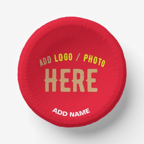 STYLISH MODERN CUSTOMIZABLE RED VERIFIED BRANDED PAPER BOWLS