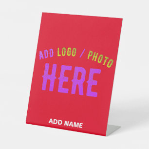 STYLISH MODERN CUSTOMIZABLE RED VERIFIED BRANDED PEDESTAL SIGN