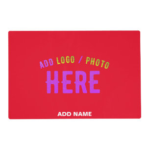 STYLISH MODERN CUSTOMIZABLE RED VERIFIED BRANDED PLACEMAT