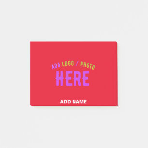 STYLISH MODERN CUSTOMIZABLE RED VERIFIED BRANDED POST-IT NOTES