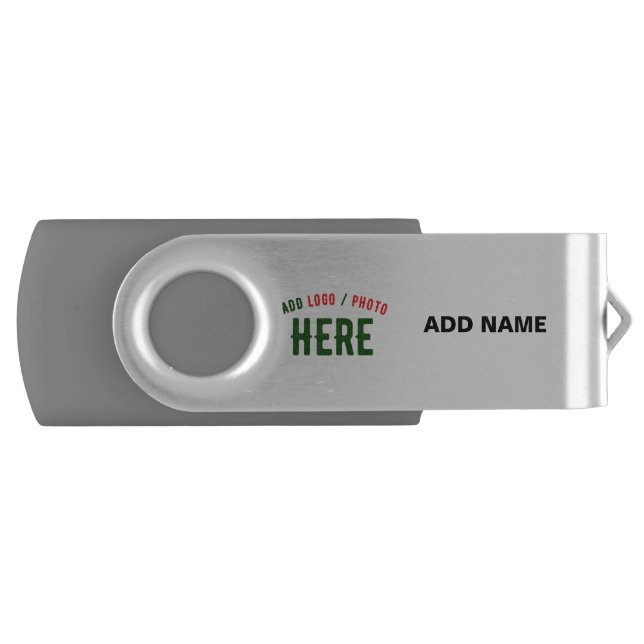 STYLISH MODERN CUSTOMIZABLE SILVERY VERIFIED BRAND FLASH DRIVE (Front)