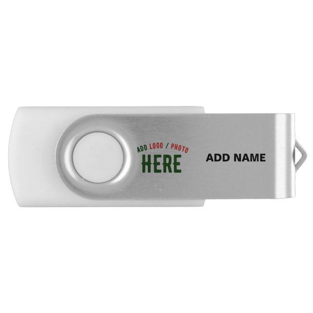 STYLISH MODERN CUSTOMIZABLE SILVERY VERIFIED BRAND FLASH DRIVE (Front)