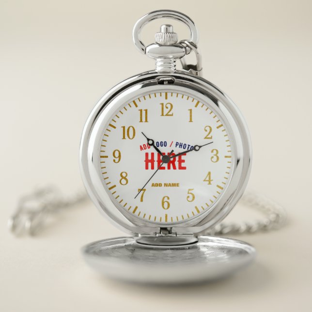 STYLISH MODERN CUSTOMIZABLE SILVERY VERIFIED BRAND POCKET WATCH (Inside)