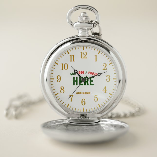 STYLISH MODERN CUSTOMIZABLE SILVERY VERIFIED BRAND POCKET WATCH (Inside)