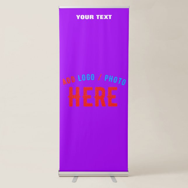 STYLISH MODERN CUSTOMIZABLE VIOLET VERIFIED BRAND RETRACTABLE BANNER (Front)