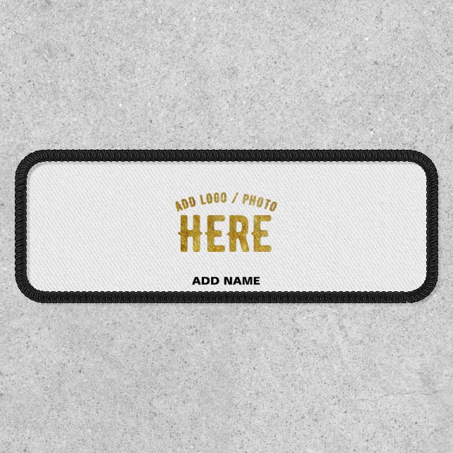 STYLISH MODERN CUSTOMIZABLE WHITE BRAND RECTANGLE PATCH (Front)