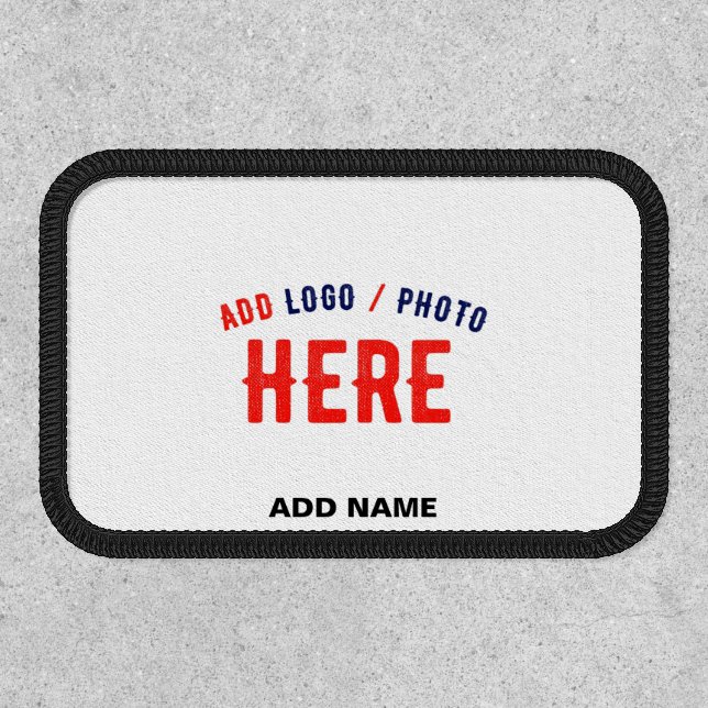 STYLISH MODERN CUSTOMIZABLE WHITE BRAND RECTANGLE PATCH (Front)
