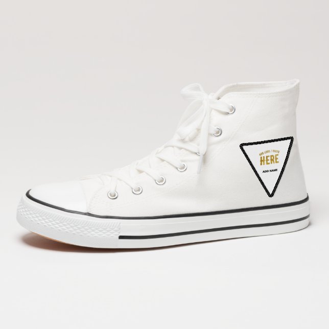 STYLISH MODERN CUSTOMIZABLE WHITE BRAND SHOE ANKLE PATCH (On Shoe Ankle)