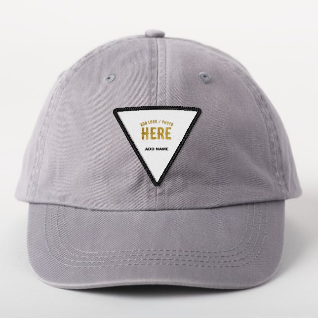 STYLISH MODERN CUSTOMIZABLE WHITE BRANDED HEADWEAR PATCH (On Headwear)