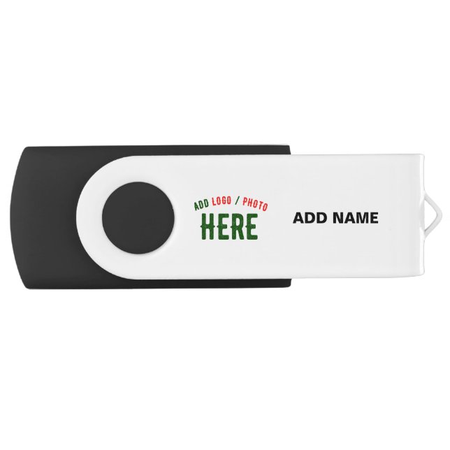 STYLISH MODERN CUSTOMIZABLE WHITE VERIFIED BRAND FLASH DRIVE (Front)