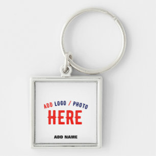 STYLISH MODERN CUSTOMIZABLE WHITE VERIFIED BRAND KEYCHAIN