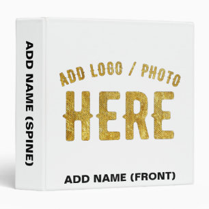 STYLISH MODERN CUSTOMIZABLE WHITE VERIFIED BRANDED 3 RING BINDER