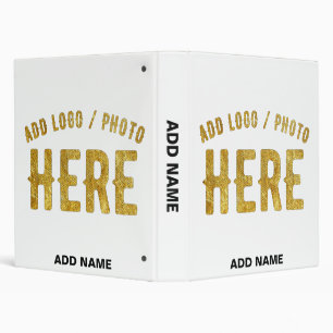 STYLISH MODERN CUSTOMIZABLE WHITE VERIFIED BRANDED 3 RING BINDER