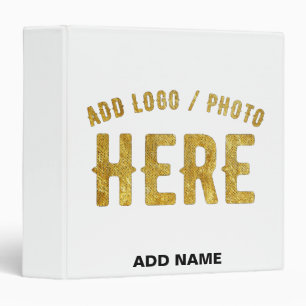 STYLISH MODERN CUSTOMIZABLE WHITE VERIFIED BRANDED 3 RING BINDER