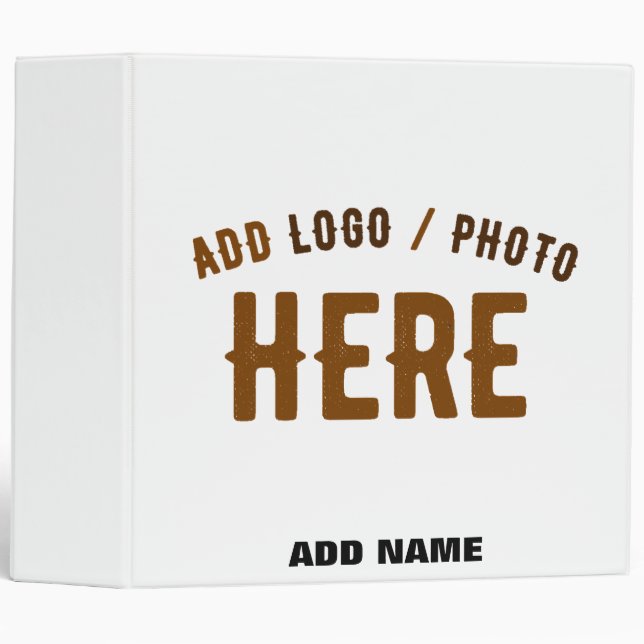 STYLISH MODERN CUSTOMIZABLE WHITE VERIFIED BRANDED 3 RING BINDER (Front/Spine)