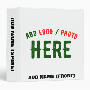 STYLISH MODERN CUSTOMIZABLE WHITE VERIFIED BRANDED 3 RING BINDER
