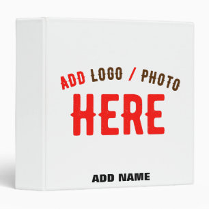 STYLISH MODERN CUSTOMIZABLE WHITE VERIFIED BRANDED 3 RING BINDER