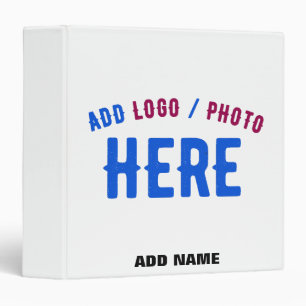 STYLISH MODERN CUSTOMIZABLE WHITE VERIFIED BRANDED 3 RING BINDER
