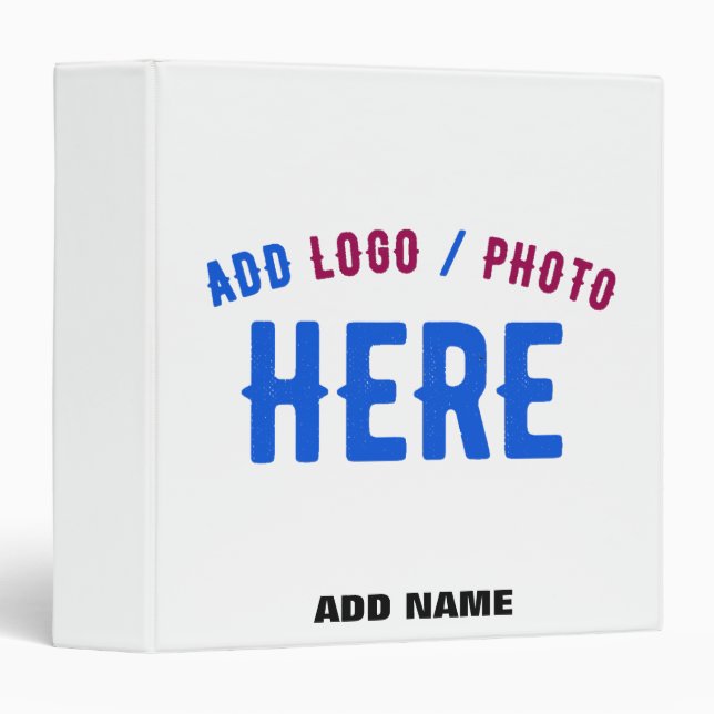 STYLISH MODERN CUSTOMIZABLE WHITE VERIFIED BRANDED 3 RING BINDER (Front/Spine)