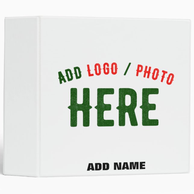 STYLISH MODERN CUSTOMIZABLE WHITE VERIFIED BRANDED 3 RING BINDER (Front/Spine)