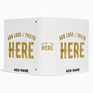 STYLISH MODERN CUSTOMIZABLE WHITE VERIFIED BRANDED 3 RING BINDER