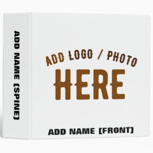 STYLISH MODERN CUSTOMIZABLE WHITE VERIFIED BRANDED 3 RING BINDER