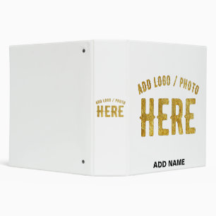 STYLISH MODERN CUSTOMIZABLE WHITE VERIFIED BRANDED 3 RING BINDER
