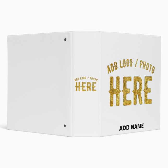 STYLISH MODERN CUSTOMIZABLE WHITE VERIFIED BRANDED 3 RING BINDER (Background)