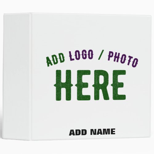 STYLISH MODERN CUSTOMIZABLE WHITE VERIFIED BRANDED 3 RING BINDER