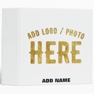 STYLISH MODERN CUSTOMIZABLE WHITE VERIFIED BRANDED 3 RING BINDER