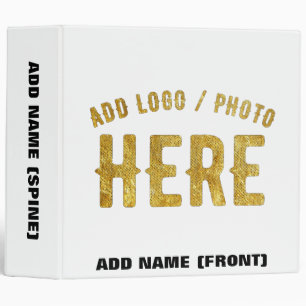 STYLISH MODERN CUSTOMIZABLE WHITE VERIFIED BRANDED 3 RING BINDER