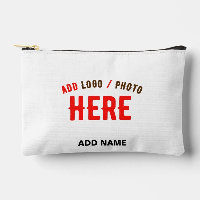 STYLISH MODERN CUSTOMIZABLE WHITE VERIFIED BRANDED ACCESSORY POUCH (Front)