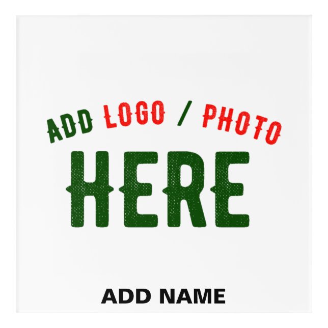 STYLISH MODERN CUSTOMIZABLE WHITE VERIFIED BRANDED ACRYLIC PRINT (Front)